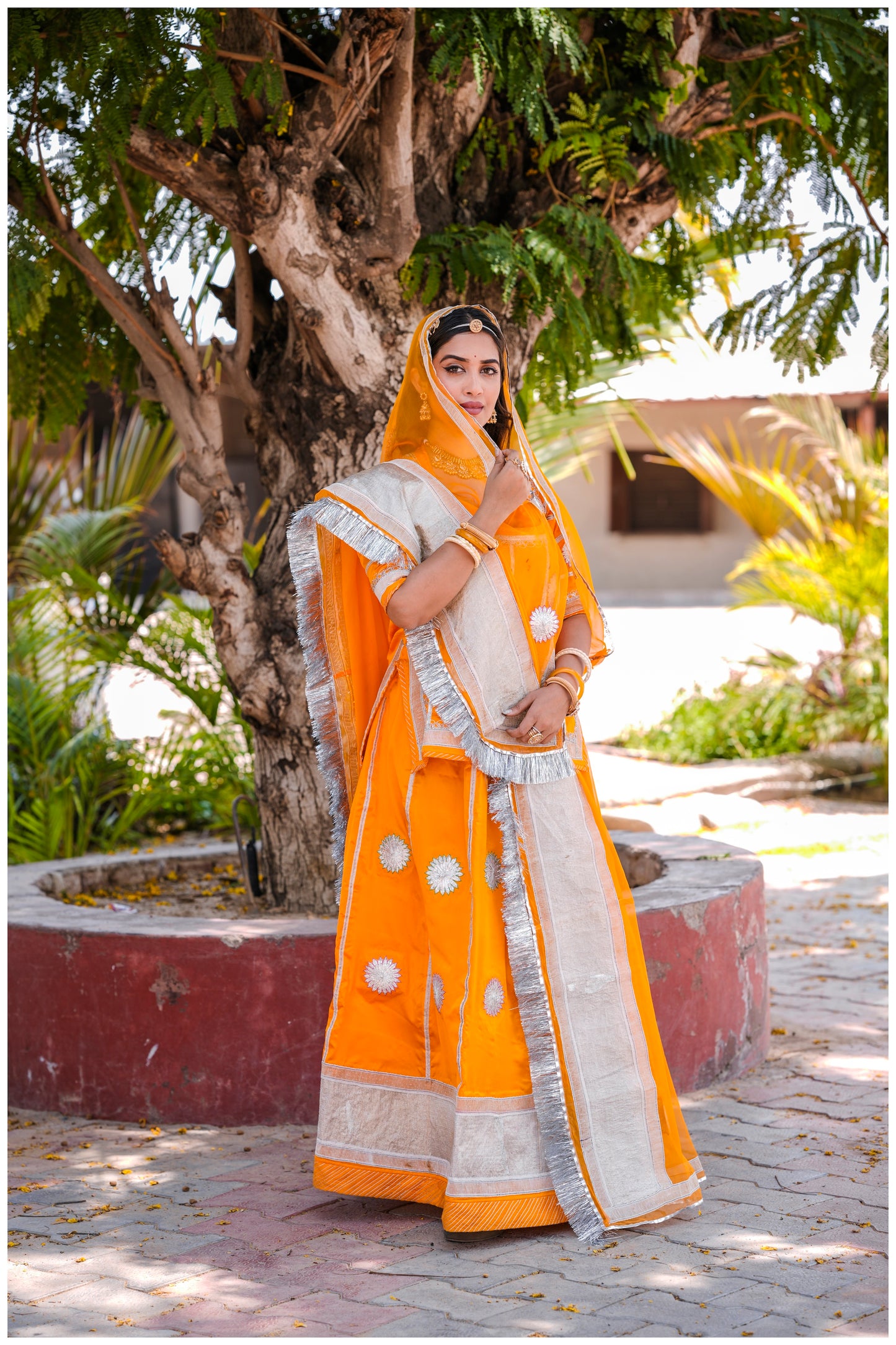 Yellow Silver Lappa Poshak